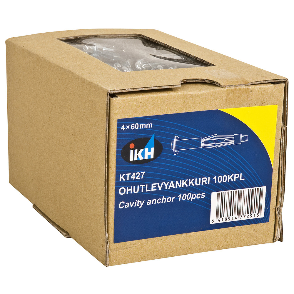 OHUTLEVYANKKURI M4X60MM 8-20MM 100KPL KT427