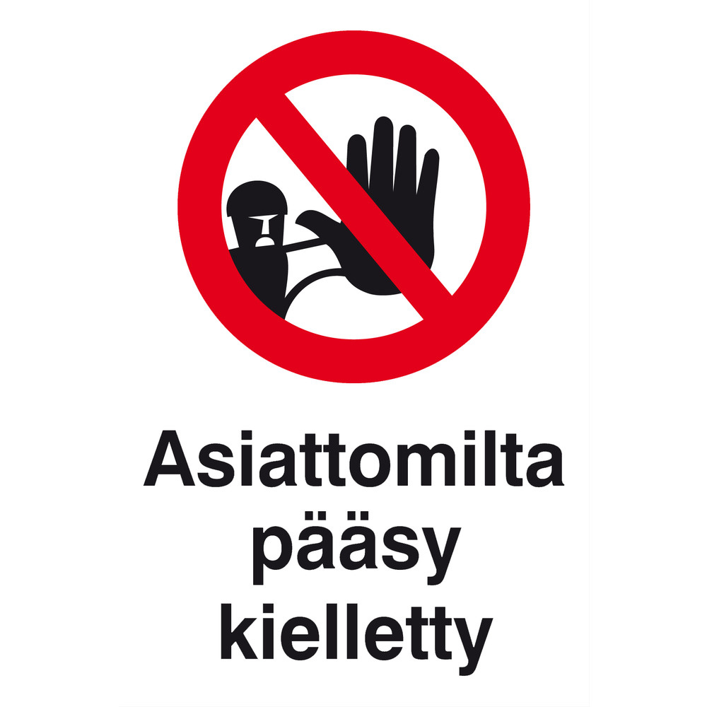 OPASTE 200X300 ASIATTOMILTA PÄÄSY KIELLETTY, MUOVI TRA048