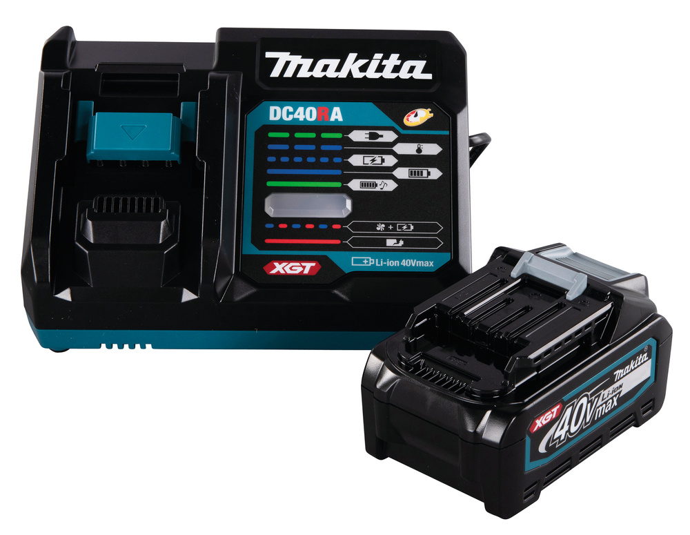 MAKITA 191J65-4 POWERPACK XGT. LATAUSLAITE DC40RA, 1KPL BL4040. PAHVILAATIKOSSA MAK-191J65-4