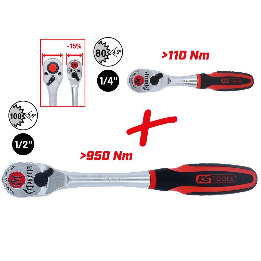 MONSTER-RÄIKKÄVÄÄNNIN, 2-OS, 1/4"+1/2" 935.0002