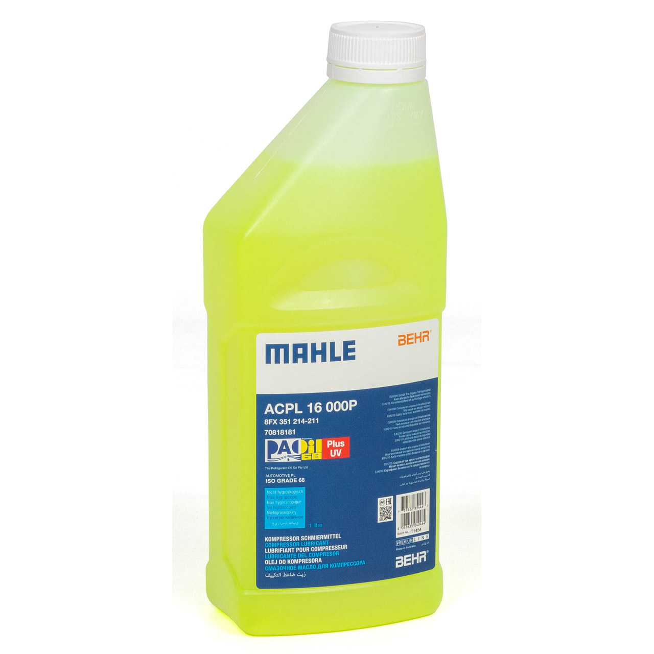 KOMPRESSORIÖLJY PAO68 AA1 PLUS UV 1000ML 8FX351214211