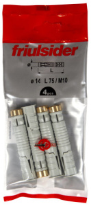 TULPPA NAILON/MESS. 14X75MM 4KPL TDE 3