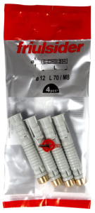 TULPPA NAILON/MESS. 12X70MM 4KPL TDE 3