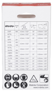 MAKITA 1912E8-3 TERÄKETJU (80TXL), -32, 0,325", 1,1 MM, 6", DUC150 3