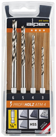 PUUPORANTERÄSARJA 4-OS 3-6MM HSS PROFI HOLZ