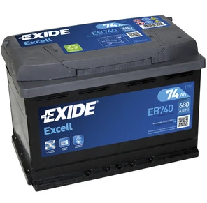 EXIDE EXCELL AKKU 12V, 74AH/680A, P278, L175, K190 (+/-)