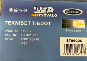 TYÖVALO LED 15W 12/24V FLOOD 2