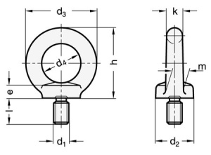 NOSTOSILMUKKA RUUVI M6 DIN580 2KPL 0,07TON 2