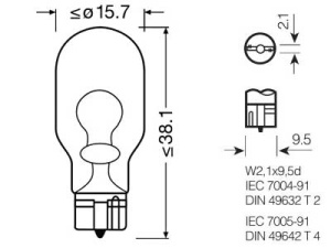 OSRAM ORIGINAL 12V WY16W 2