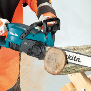 MAKITA DUC357Z KETJUSAHA 18V, HIILIHARJATON, LAIPPA 350MM PIKAKIRISTYS, 7,7 M/S. RUNKOVERSIO 2