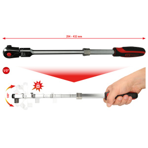 1/2" SLIMPOWER-TELESKOOPPI-NIVELRÄIKKÄ, 72 HAMMASTA 3