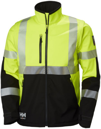 SOFTSHELL TAKKI S ICU FL.KELT/MUSTA LK2 EN20471