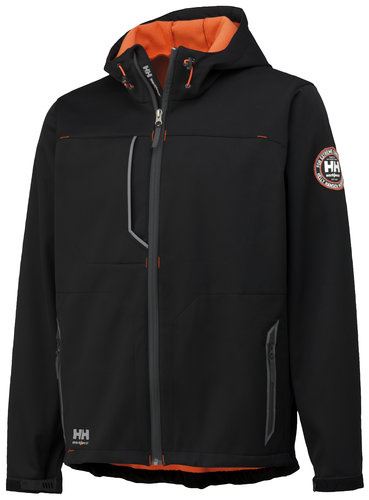 SOFTSHELL TAKKI S LEON MUSTA/ORANSSI HH74012-990-S