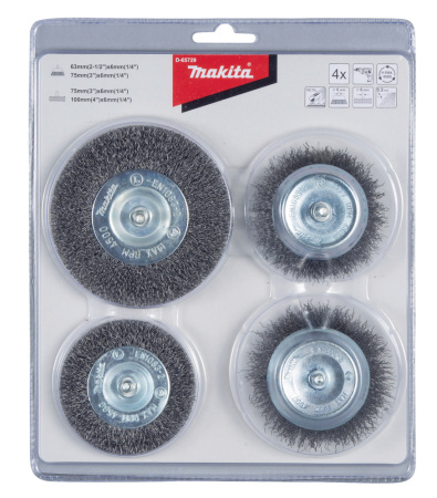 MAKITA D-65729 TERÄSHARJA SARJA 4KPL. SIS. 63MM JA 75MM KUPPIHARJAT SEKÄ 75MM JA 100MM LAIKKAHARJAT. 6MM KARA (PORAKONEILLE)