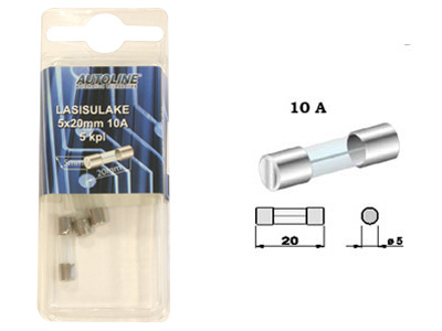 SULAKEBLISTER LASI 10A 5X20MM 5-KPL