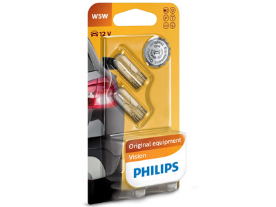 AUTOL.PHILIPS W5W 12V 5W ITSEP. PAKKAUS