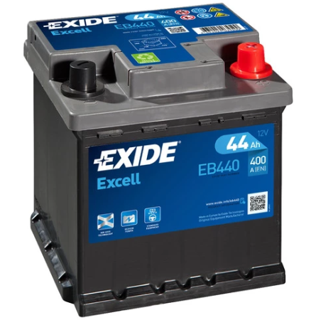 EXIDE EXCELL AKKU 12V, 44AH/400A, P175, L175, K190 (+/-)