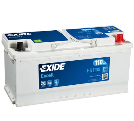 EXIDE EXCELL AKKU 12V, 110AH/850A, P394, L175, K190 (+/-)