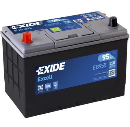 EXIDE EXCELL AKKU 12V, 95AH/760A, P306, L173, K222 (+/-)