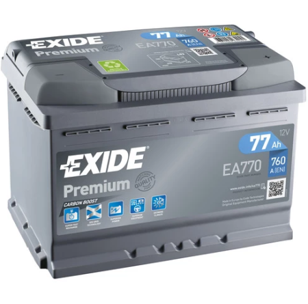 EXIDE PREMIUN AKKU 12V, 77AH/760A, P278, L175, K190 (+/-)