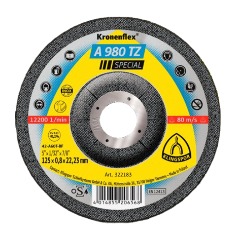 KATKAISULAIKKA 125X0,8X22,23 A980 TZ KF322183