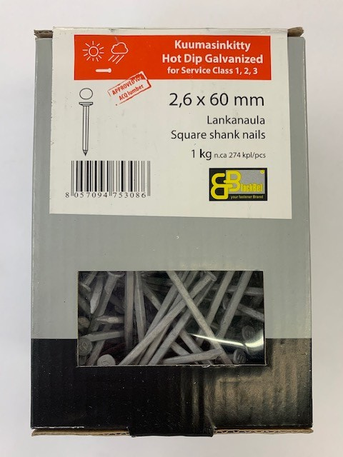 LANKANAULA  60X2,6MM 1KG CE KUUMASINKITTY LNKS060-1