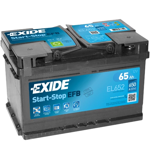 EXIDE EFB START&STOP AKKU 12V, 65AH/650A, P278, L175, K175 (+/-) EL652