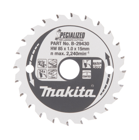MAKITA B-29430 PYÖRÖSAHANTERÄ HM 85X15X1,0MM, Z-24 LAMINAATILLE MAK-B-29430