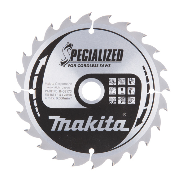 MAKITA B-09173 PYÖRÖSAHANTERÄ HM 165X20X1,5MM, Z-24 PUULLE MAK-B-09173