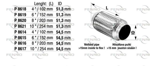JOUSTOPUTKI ID 51,3 L-102 MM FEN-P8618