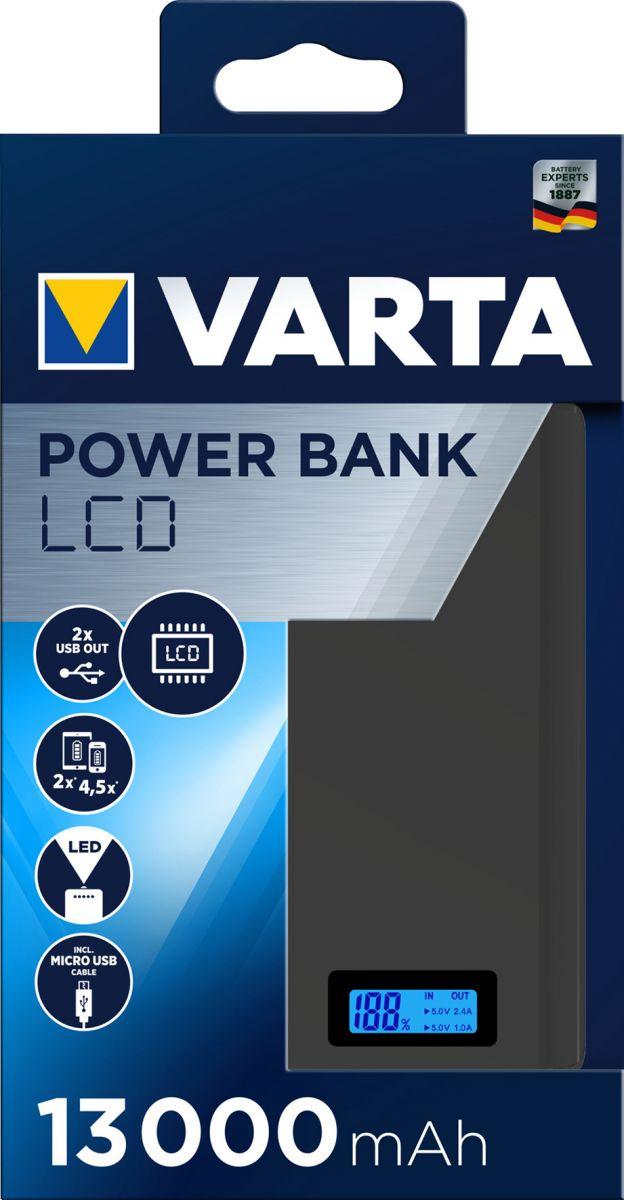VARTA VARAVIRTALÄHD LCD POWERBANK 13000 360-57971101111