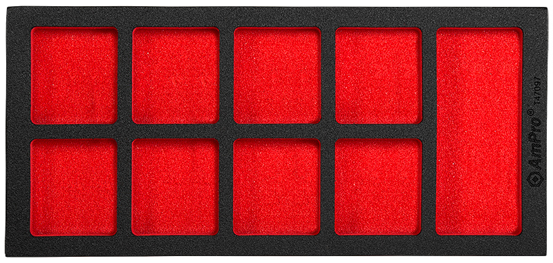 AMPRO FOAM SÄILYTYSALUSTA, 9 LOKEROA, MODUULI, VA-SARJA T47097