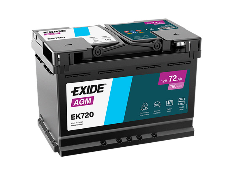 EXIDE-AKKU AGM EK720 72AH EK720-1102