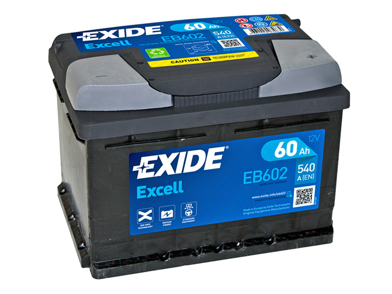 EB602 EXIDE EXCELL 60AH 242X175X175 -/+ 540A 1815-EB602